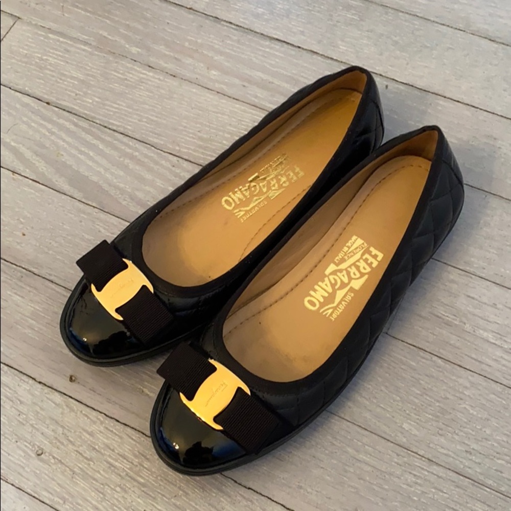 Salvatore Ferragamo Quilted Leather Flats Size 6